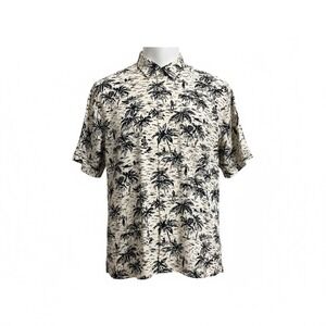 Polo‎ by Ralph Lauren Mens XL Hawaiian Tropical Palm Tree Print  Button Up Vtg